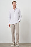  Erkek Beyaz Pamuk Trend Slim Fit Dar Kesim Non Iron Gömlek