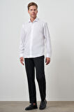  Erkek Beyaz Pamuk Trend Slim Fit Dar Kesim Non Iron Gömlek
