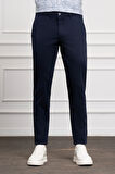  Erkek Lacivert Slim Fit Chino Pantolon
