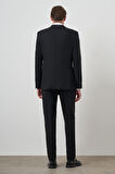  Erkek Siyah Trend Kruvaze Slim Fit Takım Elbise