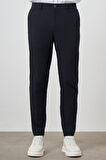  Erkek Lacivert Polyester Lastikli Trend Slim Fit Pantolon
