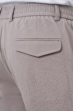  Erkek Bej Polyester Lastikli Trend Slim Fit Pantolon