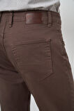  Erkek KAHVE Pamuk 5 Cep Slim Fit Jean Kot Pantolon