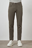  Erkek Haki Pamuk 5 Cep Slim Fit Jean Kot Pantolon