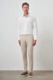  Erkek Bej Trend Tam Lastikli Slim Fit Pantolon