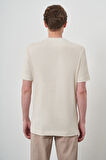  Erkek Bej Trend Bisiklet Yaka T-Shirt