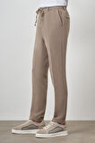  Erkek Bej Trend Slim Fit İpli Jogger Pantolon
