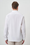  Erkek Beyaz Pamuk Trend Slim Fit İtalyan Yaka Gömlek