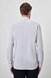  Erkek Beyaz Pamuk Trend Slim Fit Sert Yaka Gömlek
