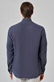  Erkek Lacivert Dynamic Fit Düğmeli Yaka Modal Gömlek