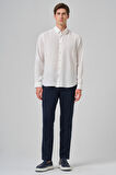  Erkek Beyaz Dynamic Fit Düğmeli Yaka Modal Gömlek