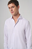  Erkek Beyaz Trend Slim Fit İtalyan Yaka Gömlek