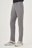  Erkek Gri İhracat Yazlık Pamuk Yan Cep Slim Fit Chino Pantolon
