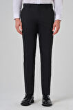  Erkek Siyah Yünlü Basic Düz Dynamic Fit Pantolon