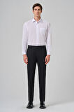  Erkek Siyah Yünlü Basic Düz Dynamic Fit Pantolon