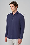 Erkek Lacivert Slim Fit Sert Yaka Gömlek