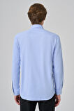  Erkek A. MAVİ Slim Fit Sert Yaka Gömlek