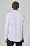  Erkek Beyaz Slim Fit Sert Yaka Gömlek