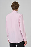  Erkek Pembe Regular Fit Düğmeli Yaka Gömlek
