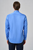  Erkek Mavi Dynamic Fit Sert Yaka Gömlek