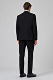  Erkek Siyah Poliviskon Basic Slim Fit Sivri Yaka Takım Elbise