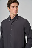  Erkek Füme Dynamic Fit Düğmeli Yaka Modal Gömlek