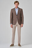  Erkek KAHVE Yünlü Dynamic Fit Rahat Kesim Ceket