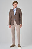  Erkek KAHVE Yünlü Dynamic Fit Rahat Kesim Ceket