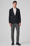  Erkek Siyah Trend Slim Fit Mono Yaka Ceket