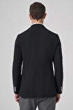 Erkek Siyah Trend Slim Fit Mono Yaka Ceket