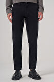  Erkek Siyah Pamuk Trend Slim Fit Chino Pantolon