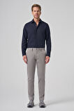  Erkek Gri Pamuk Trend Slim Fit Chino Pantolon