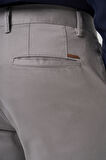 Erkek Gri Pamuk Trend Slim Fit Chino Pantolon