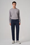  Erkek Lacivert Pamuk Trend Slim Fit Chino Pantolon
