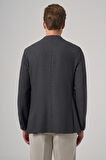 Erkek Antrasit Yünlü Slim Fit Mono Yaka Ceket