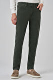  Erkek Haki Denim 5 Cep Slim Fit Jean Kot Pantolon