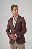  Erkek KAHVE Slim Fit Mono Yaka Ceket