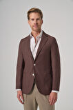  Erkek KAHVE Slim Fit Mono Yaka Ceket
