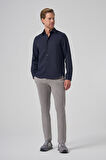  Erkek Lacivert Trend Dynamic Fit Sert Yaka Gömlek