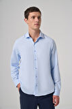  Erkek A. MAVİ Polyester Trend Desenli Dynamic Fit İtalyan Yaka Gömlek