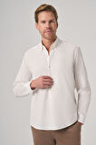  Erkek Beyaz Pamuk Trend Dynamic Fit Düğmeli Yaka Gömlek
