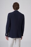  Erkek Lacivert Polyester Trend Desenli Slim Fit Ceket