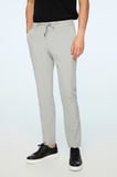  Erkek Gri Poliviskon Trend Düz Slim Fit Jogger Pantolon