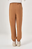 Paça Lastikli Örme Taba Pantolon