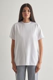 Mizalle Pamuklu Ekru Oversize Basic Tişört