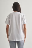 Mizalle Pamuklu Ekru Oversize Basic Tişört