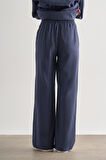 Mizalle Lacivert Rahat Kesim Geniş Paçalı Modal Pantolon
