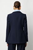 Mizalle Tek Düğme Klasik Lacivert Ceket
