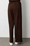 Mizalle Beli Lastikli Yumuşak Dokulu Kahverengi Jogger Panton