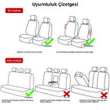 Oto Pandami K2 Serisi Citroen C4 2015 Uyumlu Tay Tüyü Koltuk Kılıfı, Krem